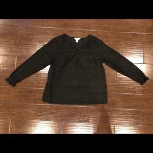 Christopher & Banks | Sheer Texture Black Blouse